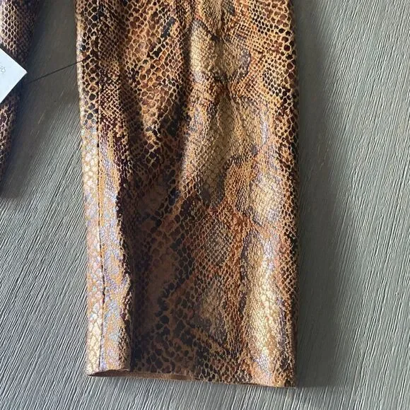 Zara Women’s Size M Snake Print Jacket Blazer Brown Bronze NWT - Picture 7 of 9